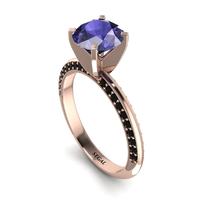 Silver Stackable Rings for Fashion-Classic Tanzanite Ring With A Twist - Leilani No. 208