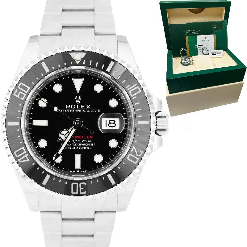 Luxury Watches with Gemstone Detailing-MINT 2019 Rolex Red Sea-Dweller 43mm Mark II 50th Ann. Steel 126600 Watch CARD