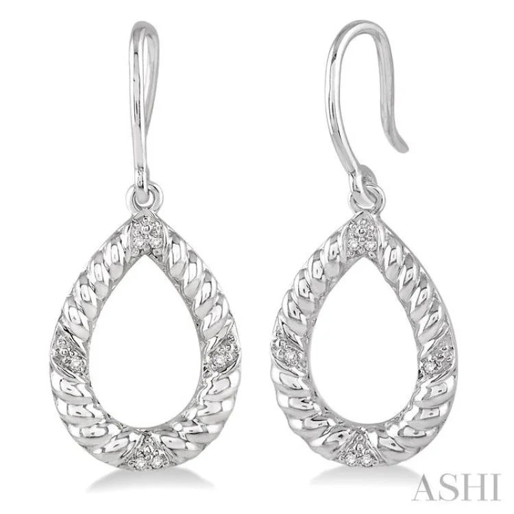 Large Hoop Earrings for Women-1/20 Ctw Round Cut Diamond Earrings in Sterling Silver