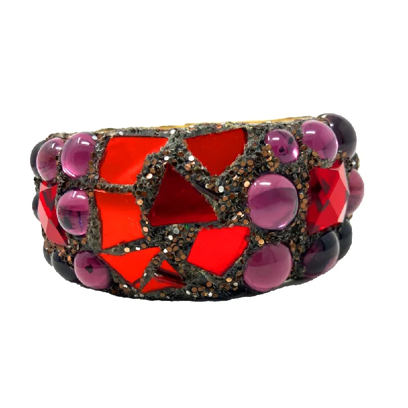 Crystal Bangles for Weddings-RED AND PURPLE BANGLE