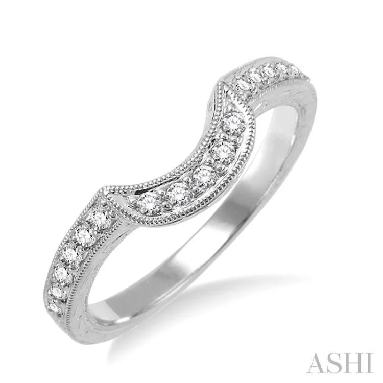 Customizable Promise Ring-1/5 Ctw Diamond Matching Wedding Band in 14K White Gold