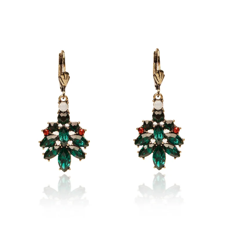 Dazzling Earrings for Night Parties-Novelty Christmas Tree Earrings: Dangle Earrings Green