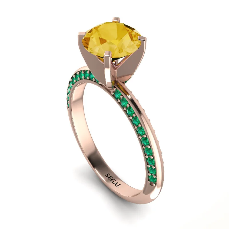 Classic Silver Ring for Casual Wear-Classic Citrine Ring With A Twist - Leilani No. 605