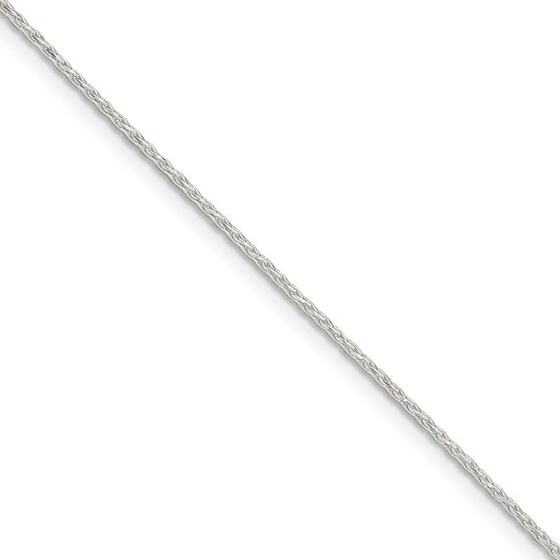 Classic Cuff Bracelet for Weddings-Sterling Silver 1.25mm Diamond-cut Round Spiga Chain Bracelet