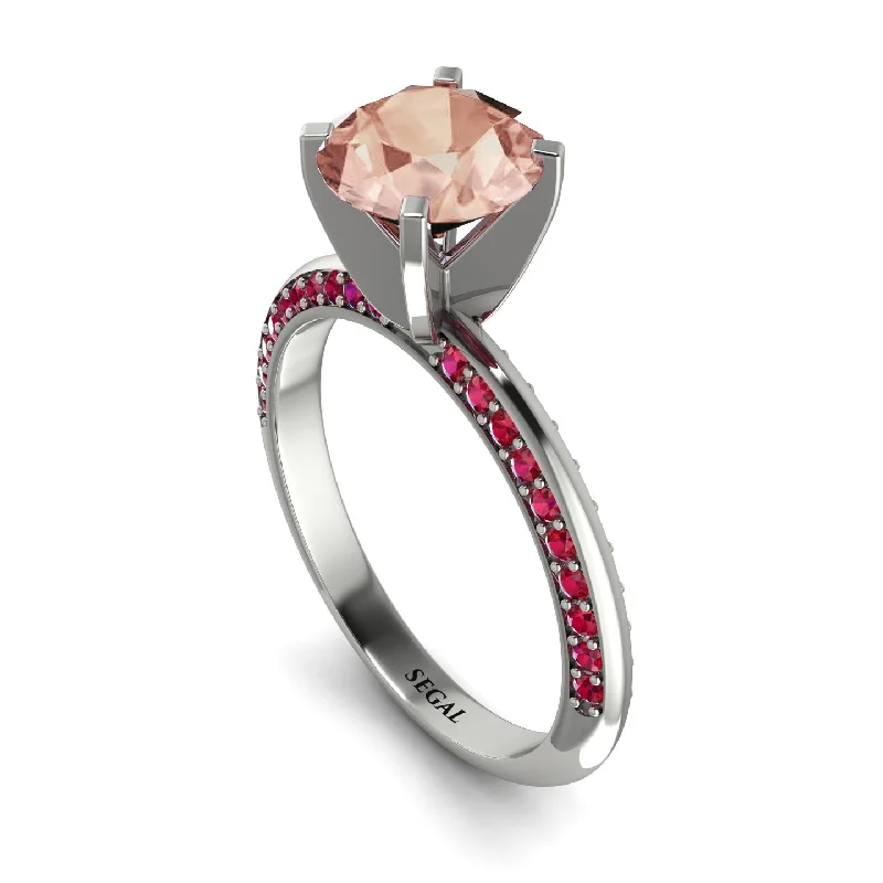 Vintage Diamond Ring for Women-Classic Morganite Ring With A Twist - Leilani No. 912