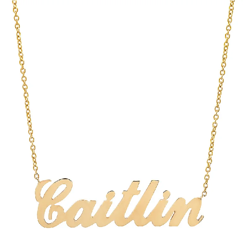 Simple Silver Chain Necklace-Custom name necklace 14k