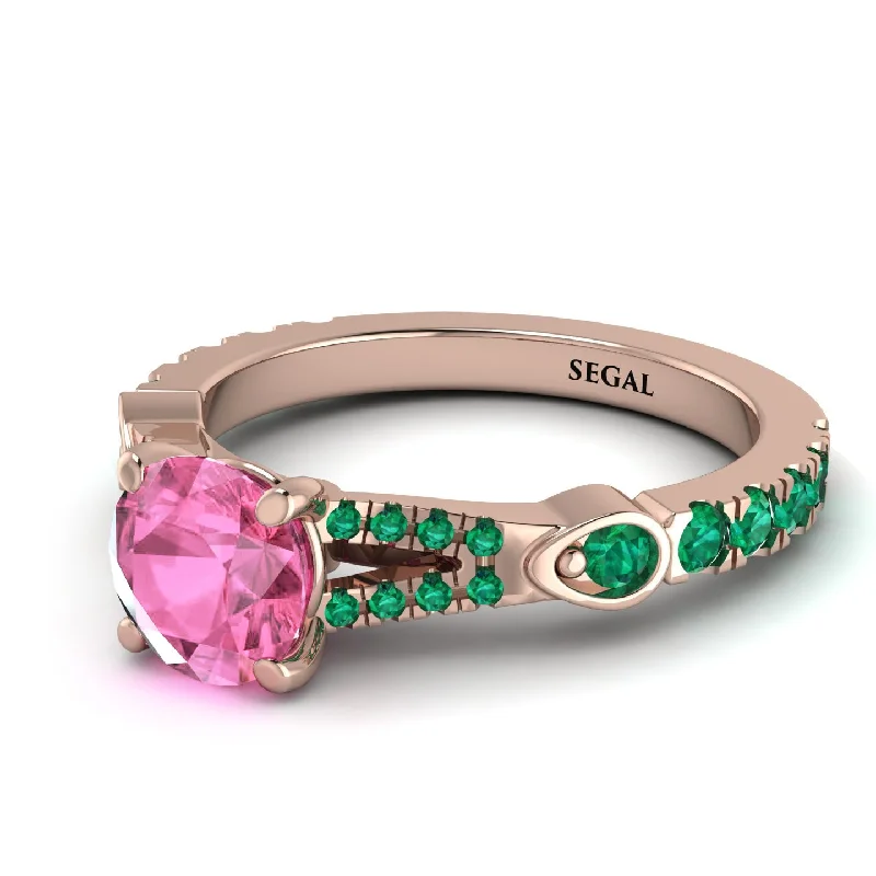 Elegant Silver Ring for Everyday Wear-Vintage Pink Moissanite Engaement Ring - Arya No. 805