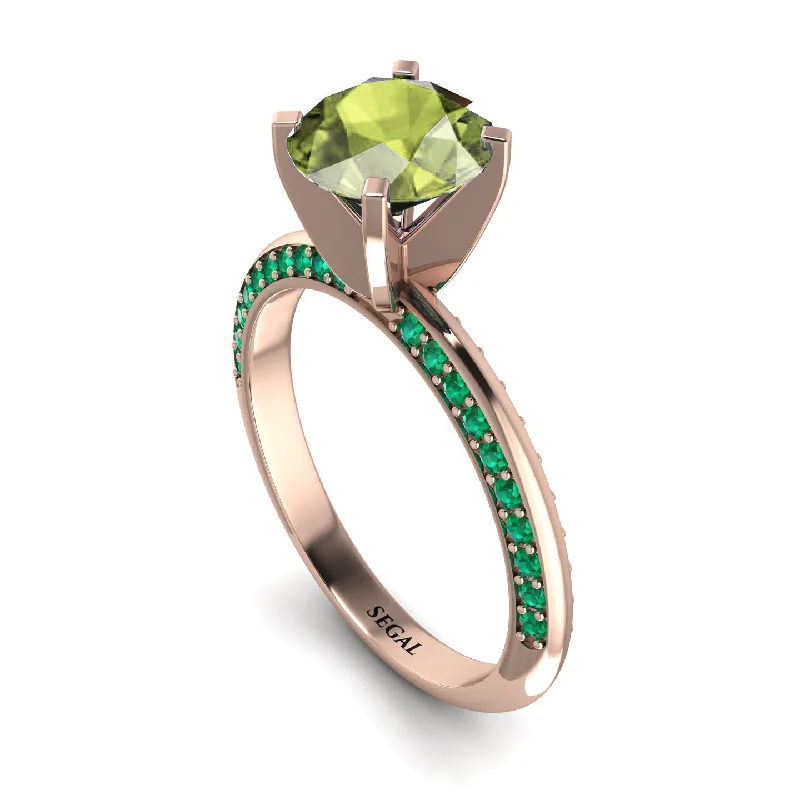 Simple Wedding Band for Women-Classic Peridot Ring With A Twist - Leilani No. 705