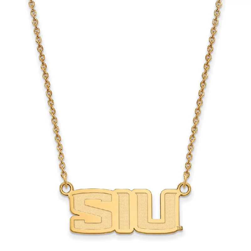 Layered Silver Necklace for Trendy Look-10k Yellow Gold Southern Illinois U Small Pendant Necklace